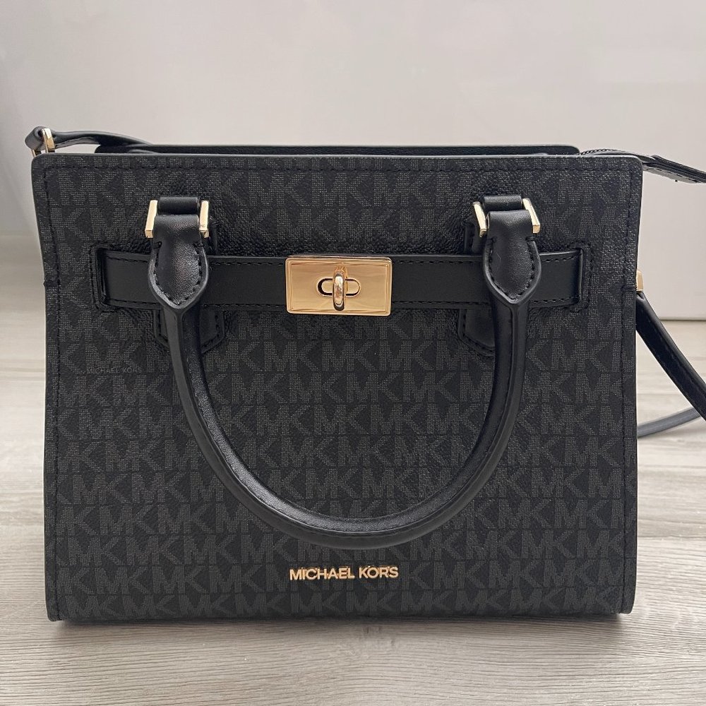 Michael Kors Women Crossbody Satchel Messenger Leather Bag Handbag Purse Black